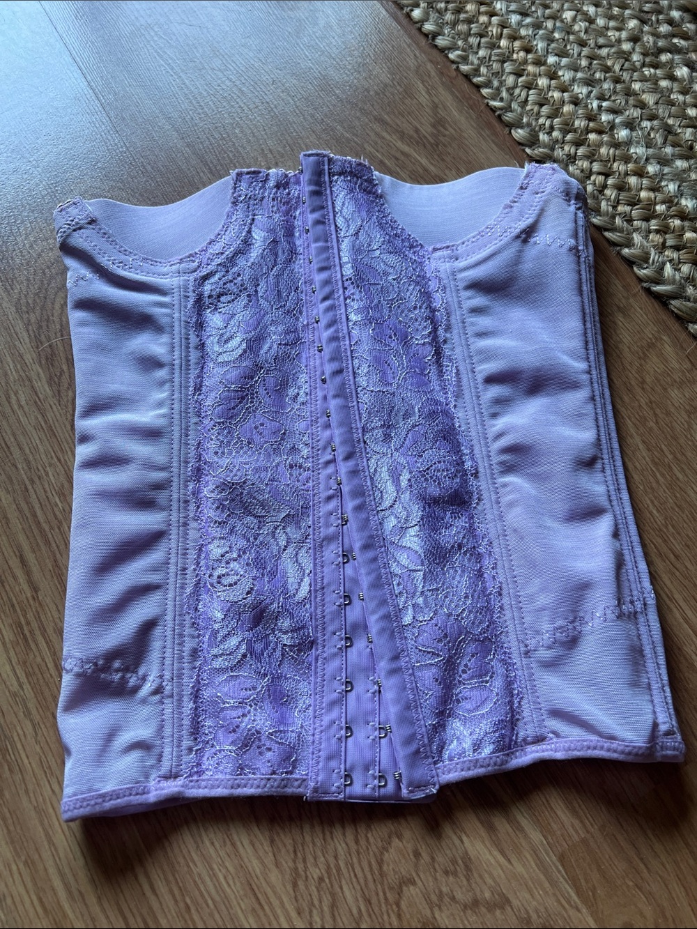 Lavender Lace Front-Closure Shapewear